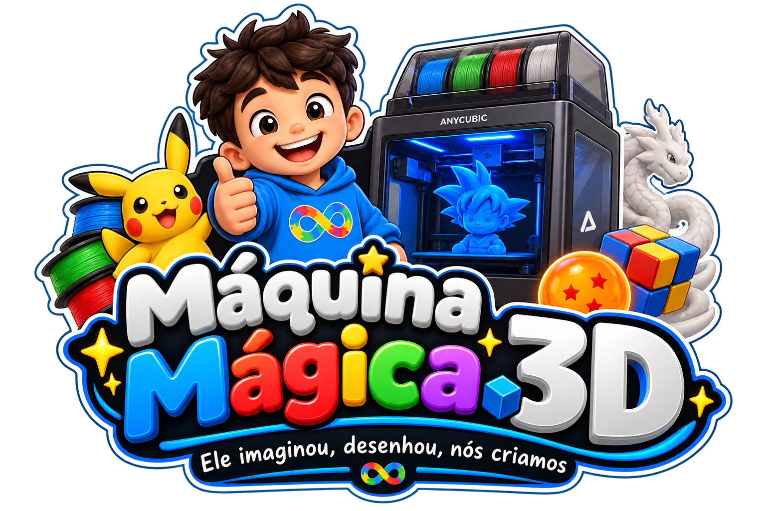 Logotipo oficial da Máquina Mágica 3D